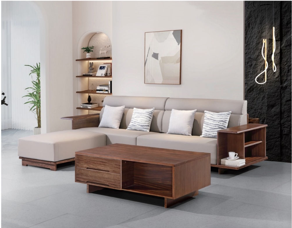 Walnut Chaise Sofa